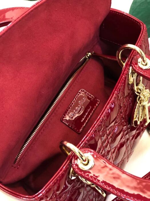 디올 레플리카 체리 레드 페이던트 까나쥬 레이디백 미디움 13