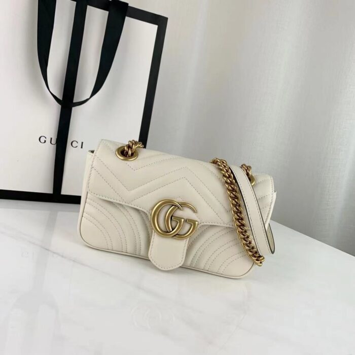 구찌 레플리카 마몬트 마틀라세 백 화이트,블랙 & 미니,스몰,미디움 443497 10