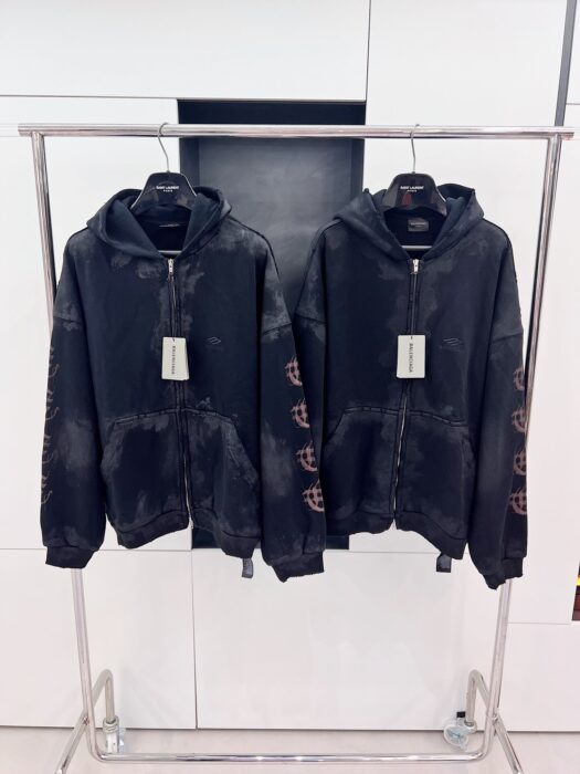 (VG) 발렌시아가 레플리카 산스크리트 디스트레스드 지퍼 후드자켓 14