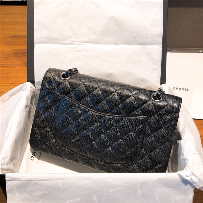 샤넬 레플리카 클래식 캐비어 플랩백 블랙 금,은장 13