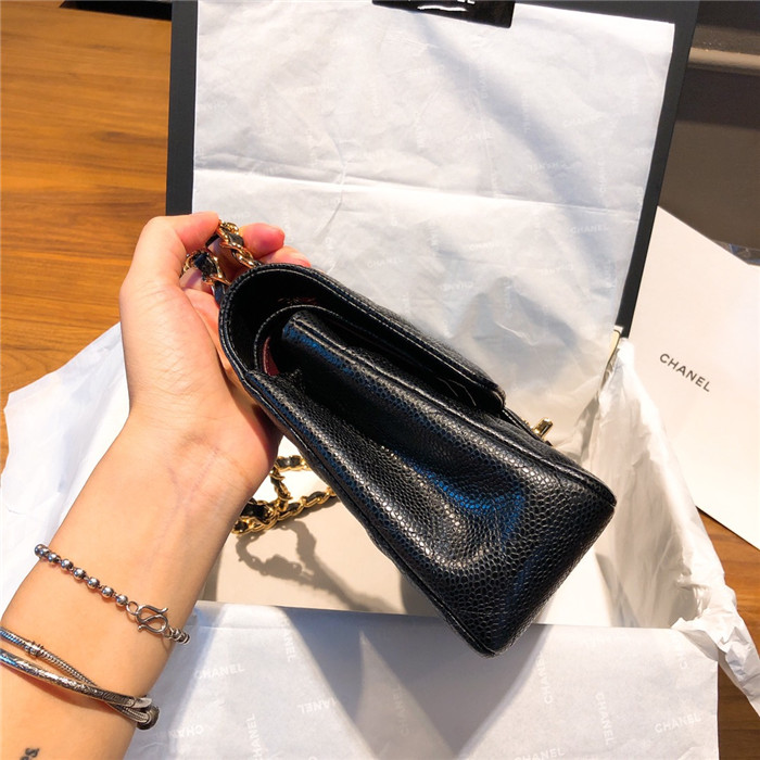 샤넬 레플리카 클래식 캐비어 플랩백 블랙 금,은장 6