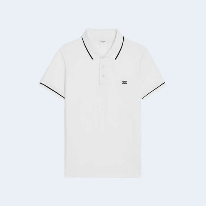 셀린느 코튼 피케 클래식 폴로 셔츠 화이트 레플리카 미러급 SA급 S급 고퀄리티 반팔 카라티 [남성]