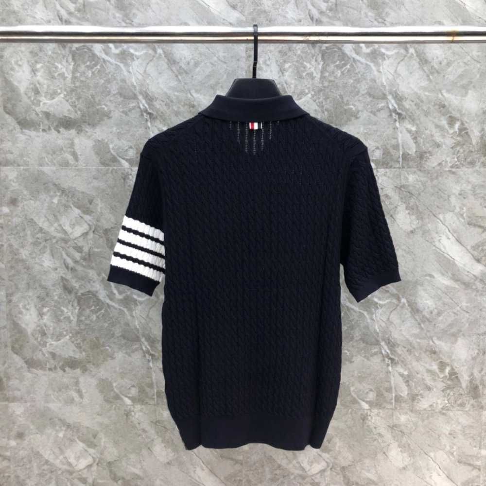 톰브라운 코튼 사선 케이블 니트 숏슬리브 폴로 반팔티 레플리카 미러급 SA급 S급 고퀄리티 카라티 최상급 하이엔드 - best [남성] 8