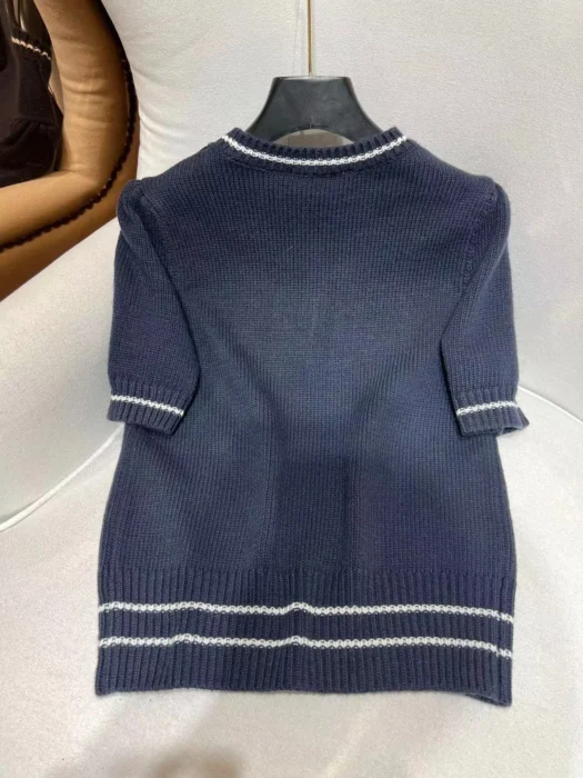 디올 로고 퍼프 울 캐시미어 반팔 스웨터 레플리카 미러급 SA급 S급 고퀄리티 반팔 니트 [여성] 4