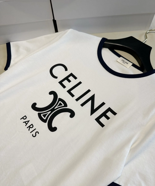 셀린느 트리오페 프린트 코튼 저지 티셔츠 화이트 레플리카 미러급 SA급 S급 고퀄리티 반팔 라운드 [여성] - best 8