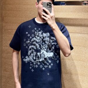 루이비통 말 자카드 니트 반팔티 네이비 1AJBVG 레플리카 미러급 SA급 S급 고퀄리티 하이엔드 최상급 의류 [남성여성공용]