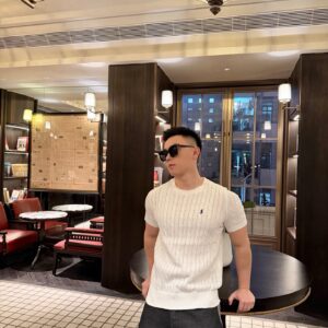 폴로 랄프로렌 자카드 라운드넥 니트 반팔티 화이트 레플리카 미러급 SA급 S급 고퀄리티 하이엔드 최상급 의류 [남성여성공용]