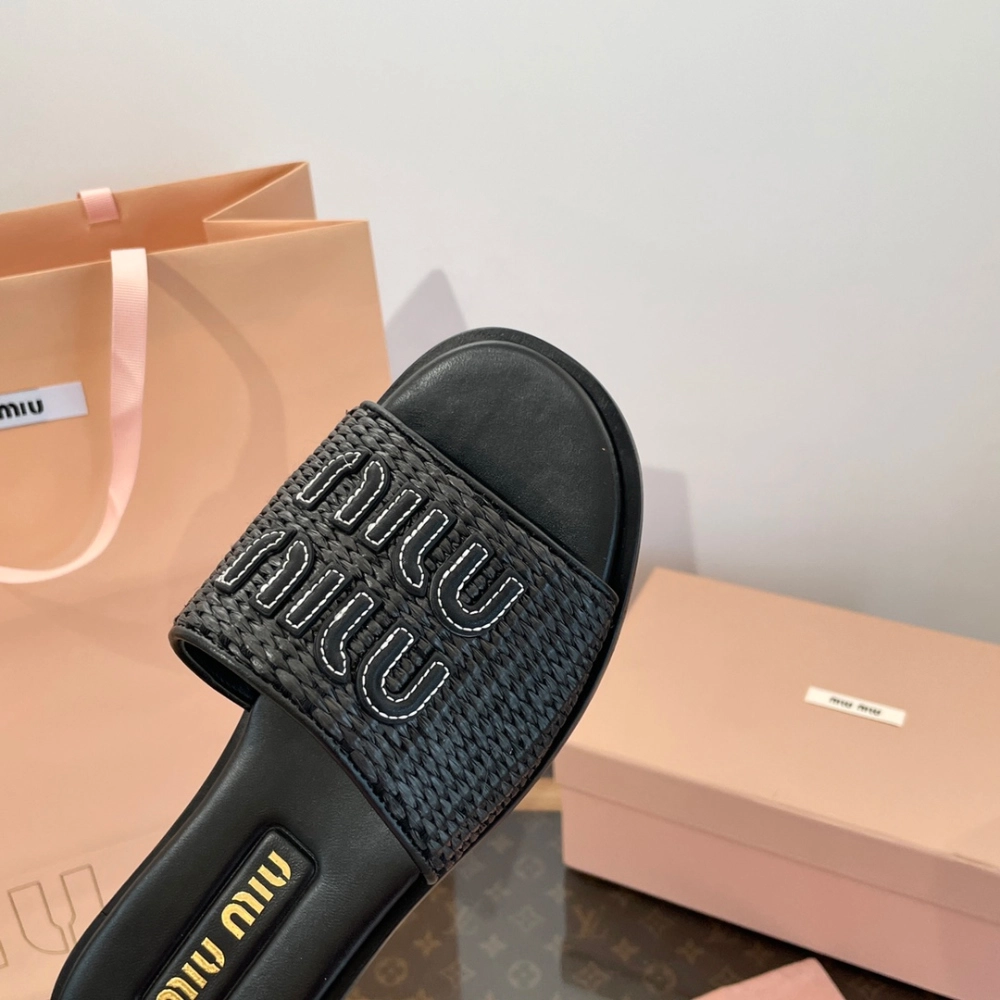 미우미우 라피아 패브릭 뮬 슬리퍼 레플리카 미러급 SA급 S급 고퀄리티 신발 - best 21