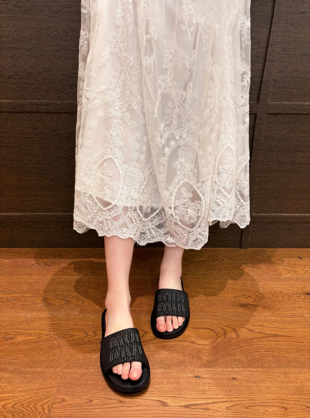 미우미우 라피아 패브릭 뮬 슬리퍼 레플리카 미러급 SA급 S급 고퀄리티 신발 - best 7