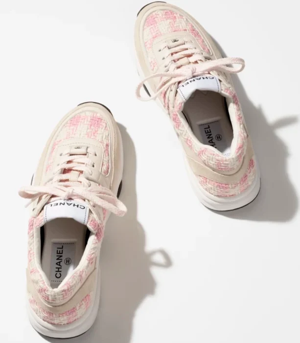샤넬 CC 로고 트위드 스니커즈 핑크 레플리카 미러급 SA급 S급 고퀄리티 신발 [여성] best  4