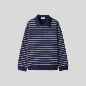 미우미우 스트라이프 지퍼 폴로 셔츠 레플리카 미러급 SA급 S급 고퀄리티 하이엔드 최상급 의류 [여성] - best