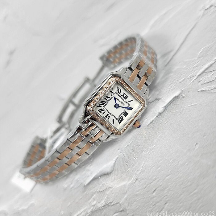 까르띠에 팬더 드 까르띠에 워치 로즈골드 콤비 다이아 시계 레플리카 미러급 SA급 S급 고퀄리티 워치 [여성]-best 8