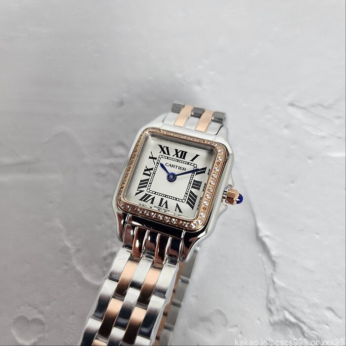 까르띠에 팬더 드 까르띠에 워치 로즈골드 콤비 다이아 시계 레플리카 미러급 SA급 S급 고퀄리티 워치 [여성]-best 10