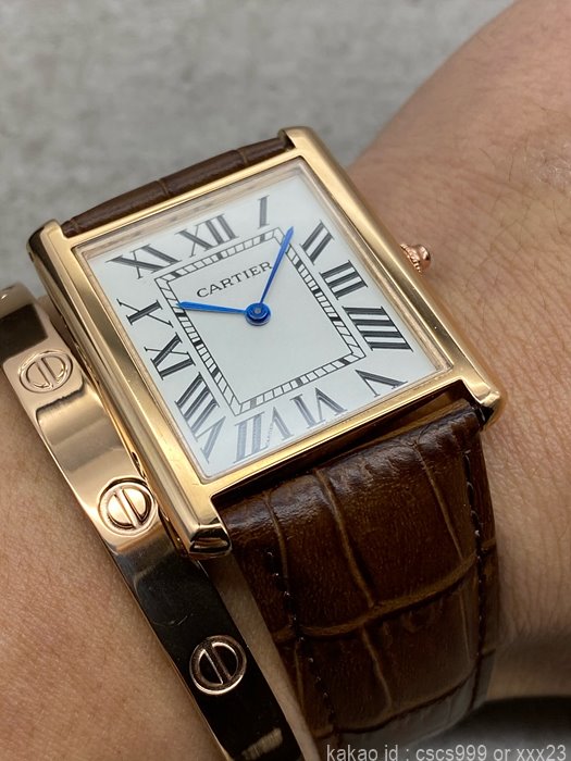 까르띠에 탱크솔로 핑크골드 시계 레플리카 미러급 SA급 S급 고퀄리티 워치 - best 19