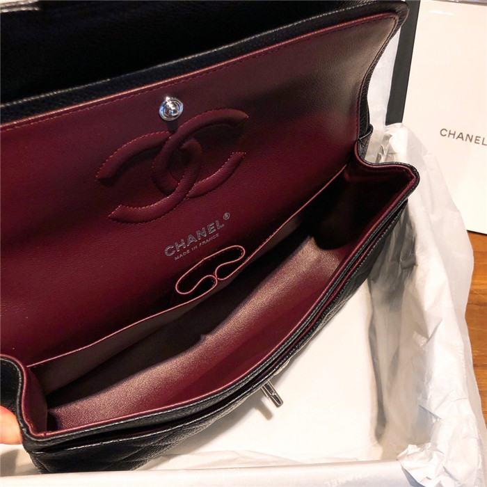 샤넬 레플리카 클래식 캐비어 플랩백 블랙 금,은장 20