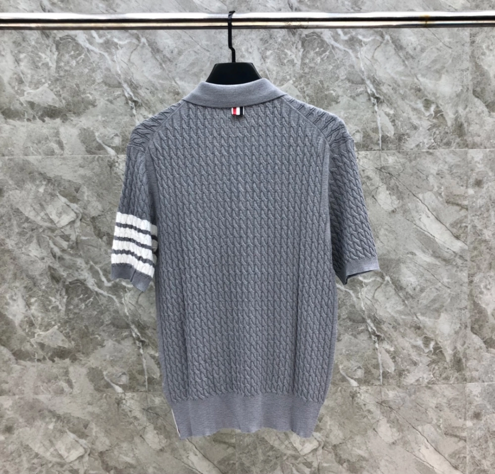 톰브라운 코튼 사선 케이블 니트 숏슬리브 폴로 반팔티 레플리카 미러급 SA급 S급 고퀄리티 카라티 최상급 하이엔드 - best [남성] 14