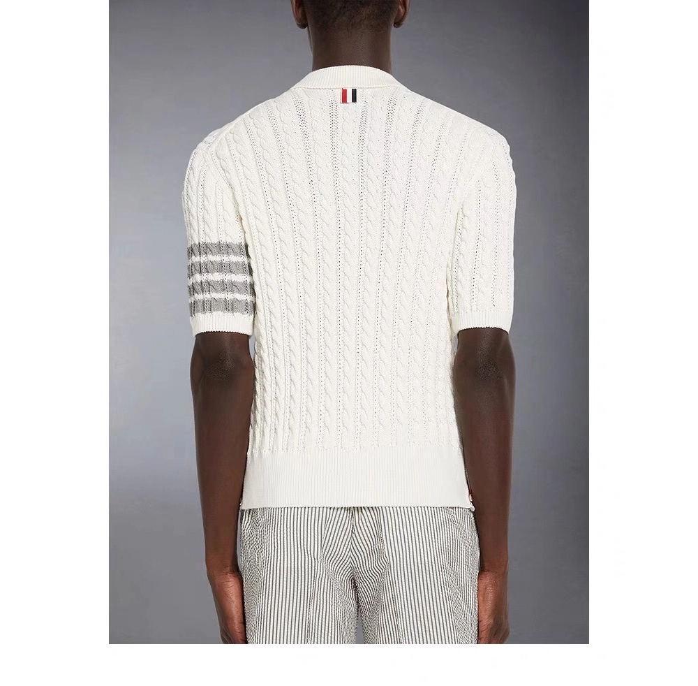 톰브라운 코튼 사선 케이블 니트 숏슬리브 폴로 반팔티 레플리카 미러급 SA급 S급 고퀄리티 카라티 최상급 하이엔드 - best [남성] 6