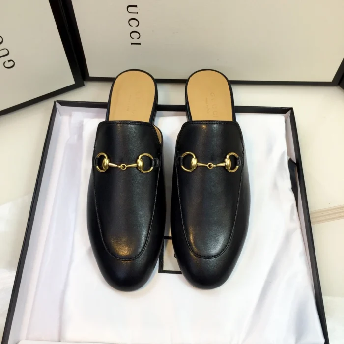 구찌 프린스타운 레더 슬리퍼 블랙 레플리카 미러급 SA급 S급 고퀄리티 신발 [여성] - best 8