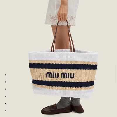 미우미우 라피아 효과 우븐 토트백 MIU-5BG228 (4 color) 레플리카 미러급 SA급 S급 고퀄리티 최상급 하이엔드 가방 [여성] - best 2