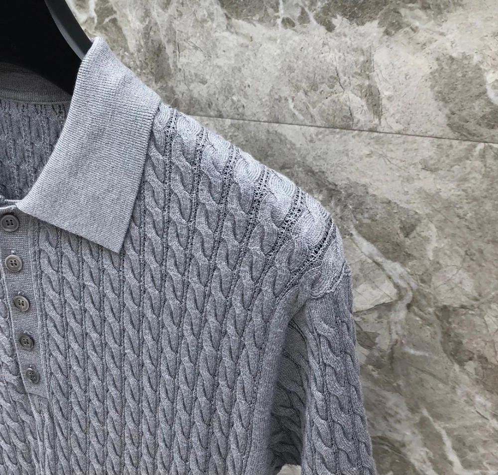 톰브라운 코튼 사선 케이블 니트 숏슬리브 폴로 반팔티 레플리카 미러급 SA급 S급 고퀄리티 카라티 최상급 하이엔드 - best [남성] 15