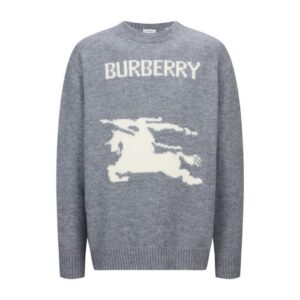 버버리 캐시미어 승마 자카드 긴팔 라운드 니트 그레이 레플리카 미러급 SA급 S급 고퀄리티 하이엔드 최상급 의류 [남성여성공용] - best