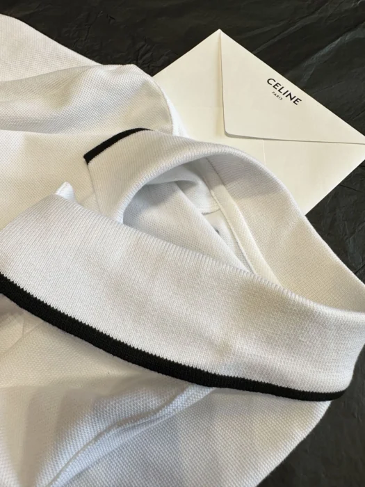 셀린느 코튼 피케 클래식 폴로 셔츠 화이트 레플리카 미러급 SA급 S급 고퀄리티 반팔 카라티 [남성] 7