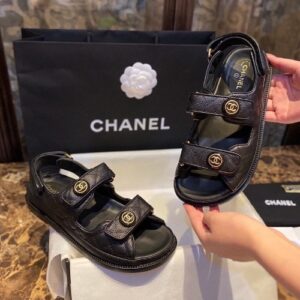 샤넬 레플리카 에폭시 CC코인 벨크로 샌들 [블랙]