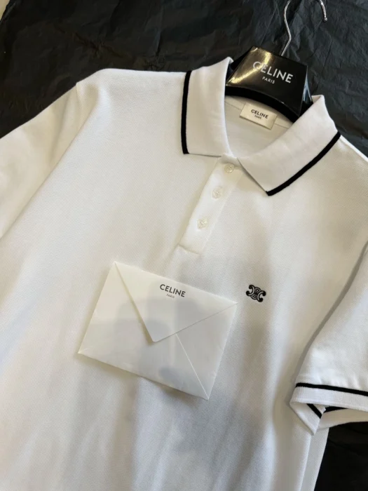 셀린느 코튼 피케 클래식 폴로 셔츠 화이트 레플리카 미러급 SA급 S급 고퀄리티 반팔 카라티 [남성] 5