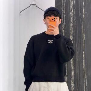 셀린느 코튼 스웨터 니트 블랙 RY0SN0X73 38OF 레플리카 미러급 SA급 S급 고퀄리티 하이엔드 최상급 의류 [남성여성공용]