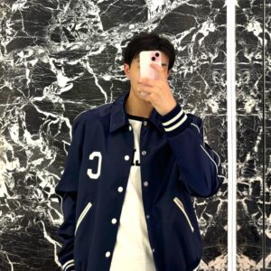 셀린느 사틴 나일론 테디 자켓 네이비 블루 RV08U0550 레플리카 미러급 SA급 S급 고퀄리티 하이엔드 최상급 의류 [남성여성공용]