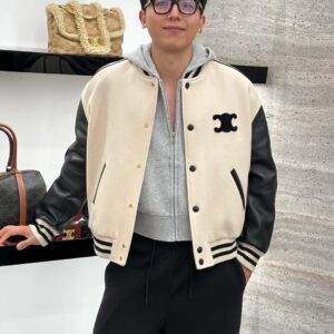 셀린느 개선문 로고 레더 이음 자켓 블랙 아이보리 레플리카 미러급 SA급 S급 고퀄리티 하이엔드 최상급 의류 [남성여성공용]