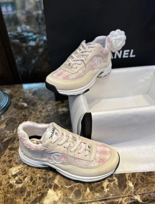 샤넬 CC 로고 트위드 스니커즈 핑크 레플리카 미러급 SA급 S급 고퀄리티 신발 [여성] best  6