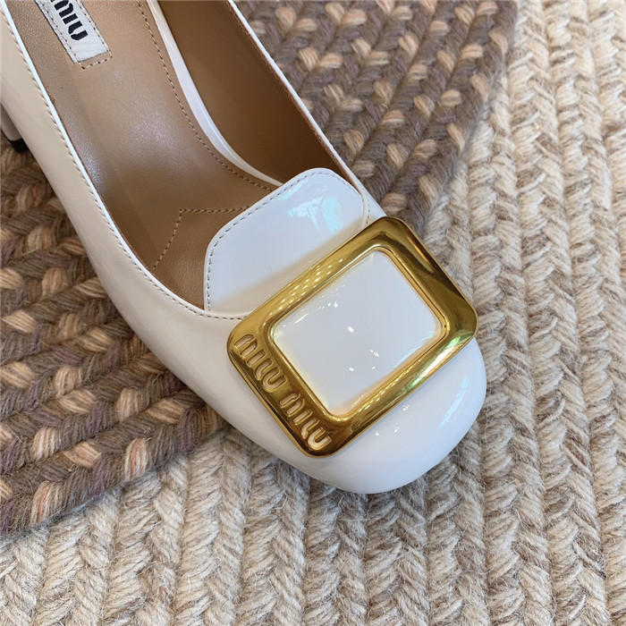 미우미우 레플리카 페이던트 레더 펌프스 구두 (굽7.5CM) M32010 14