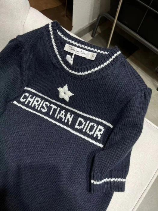 디올 로고 퍼프 울 캐시미어 반팔 스웨터 레플리카 미러급 SA급 S급 고퀄리티 반팔 니트 [여성] 3