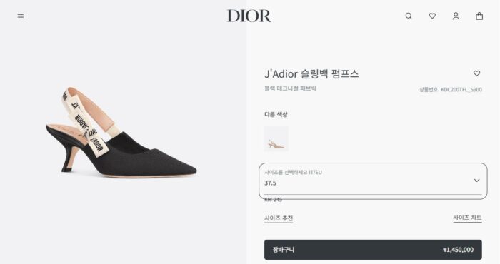 디올 (3 size) 슬링백 패브릭 구두 블랙 레플리카 미러급 SA급 S급 고퀄리티 최상급 하이엔드 신발 [여성] 2