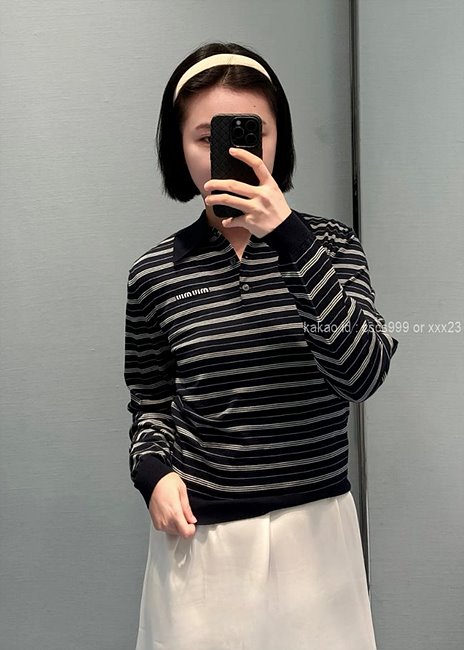 미우미우 긴팔 카라 니트 레플리카 미러급 SA급 S급 고퀄리티 의류 [여성] - best 4