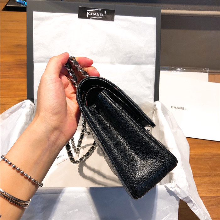 샤넬 레플리카 클래식 캐비어 플랩백 블랙 금,은장 16