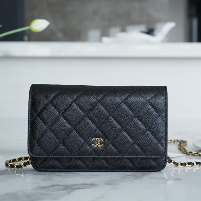샤넬 레플리카 클래식 WOC 캐비어 금장 [블랙]