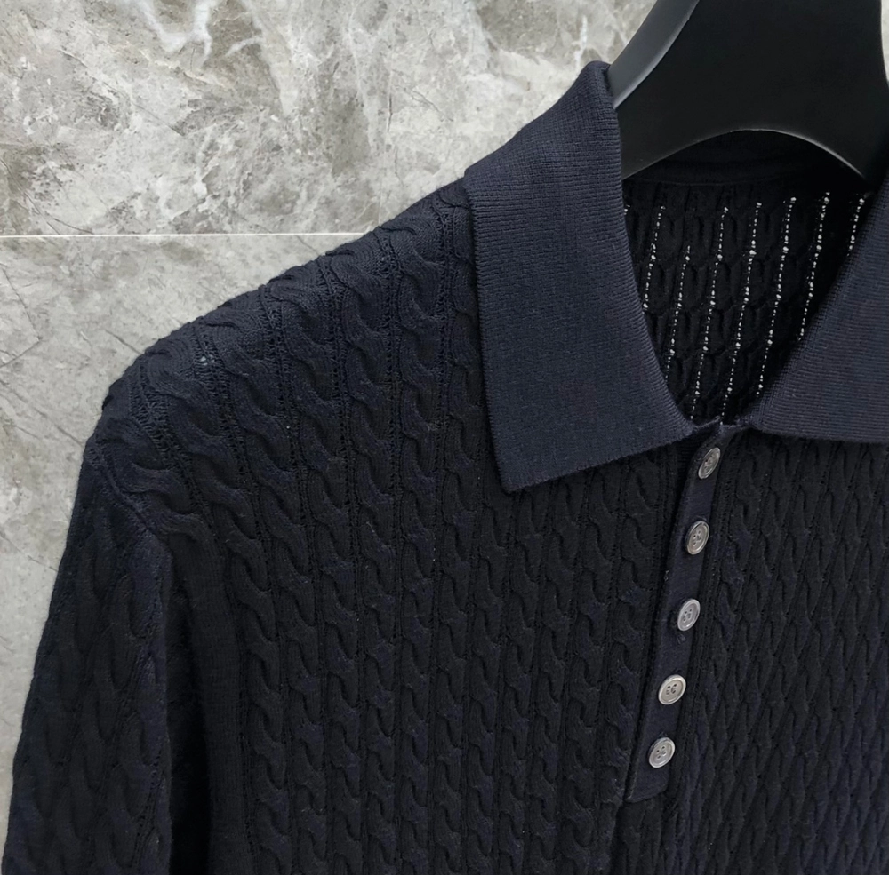 톰브라운 코튼 사선 케이블 니트 숏슬리브 폴로 반팔티 레플리카 미러급 SA급 S급 고퀄리티 카라티 최상급 하이엔드 - best [남성] 9