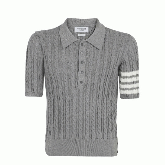 톰브라운 코튼 사선 케이블 니트 숏슬리브 폴로 반팔티 레플리카 미러급 SA급 S급 고퀄리티 카라티 최상급 하이엔드 - best [남성]
