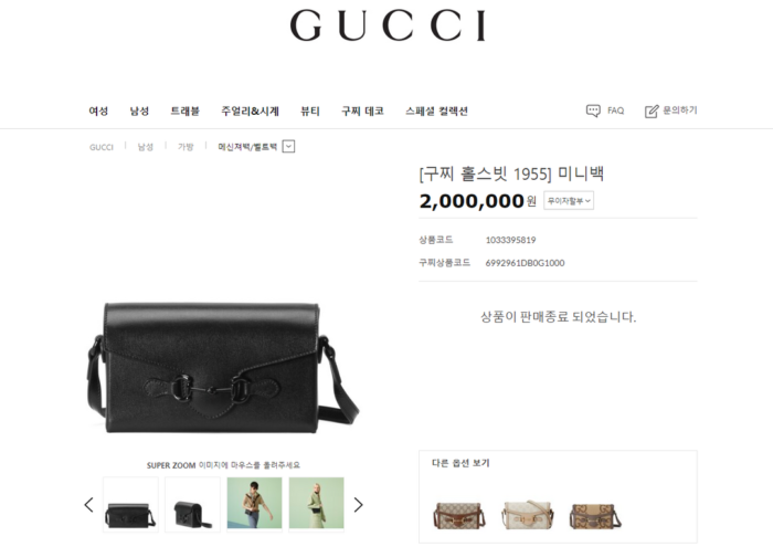 구찌 레플리카 홀스빗 1955 미니백 2