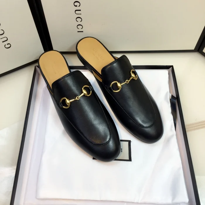 구찌 프린스타운 레더 슬리퍼 블랙 레플리카 미러급 SA급 S급 고퀄리티 신발 [여성] - best 10