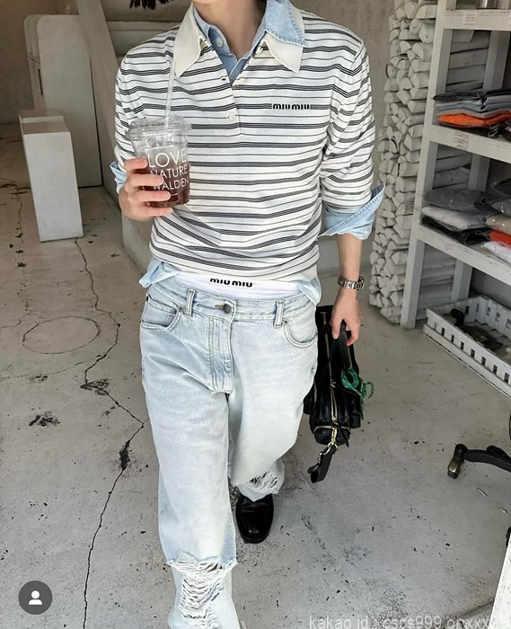 미우미우 카라 니트 레플리카 미러급 SA급 S급 고퀄리티 긴팔티셔츠 [남성여성공용] - best