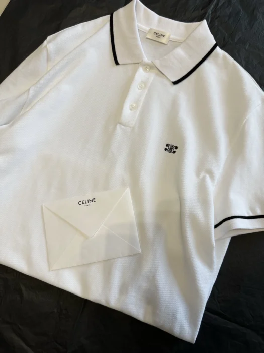 셀린느 코튼 피케 클래식 폴로 셔츠 화이트 레플리카 미러급 SA급 S급 고퀄리티 반팔 카라티 [남성] 4