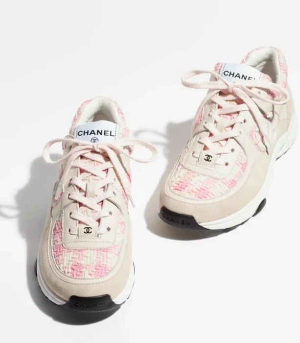 샤넬 CC 로고 트위드 스니커즈 핑크 레플리카 미러급 SA급 S급 고퀄리티 신발 [여성] 3