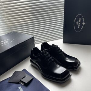 프라다 블랙 펜더 가죽 더비 슈즈 레플리카 미러급 SA급 S급 고퀄리티 신발 구두 [남성] - best