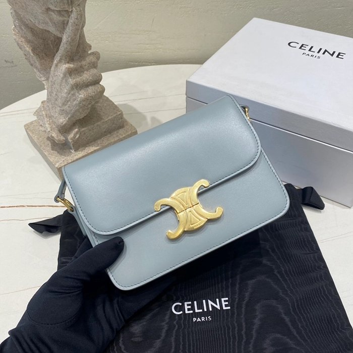 셀린느 레플리카 샤이니 카프스킨 틴 트리오페 백 188423BF4 48