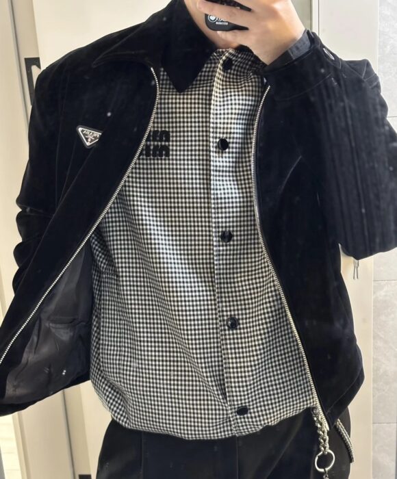 프라다 벨벳 데님 블루종 자켓 블랙 레플리카 미러급 SA급 S급 고퀄리티 하이엔드 최상급 의류 [남성여성공용] 20