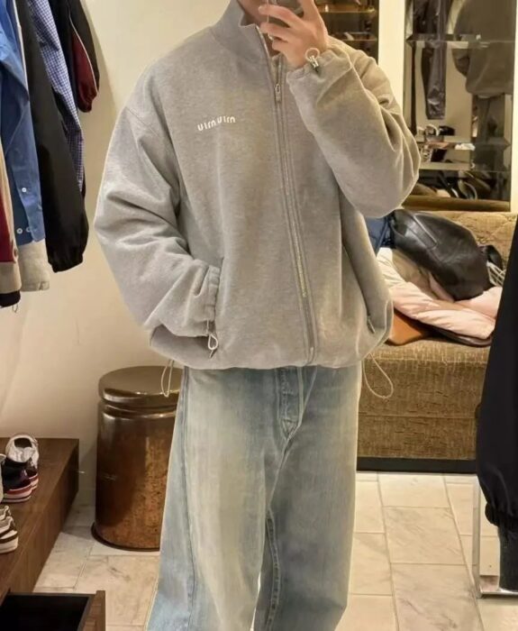 미우미우 지퍼 맨투맨 단색 자켓 그레이 레플리카 미러급 SA급 S급 고퀄리티 하이엔드 최상급 의류 [남성여성공용] 29