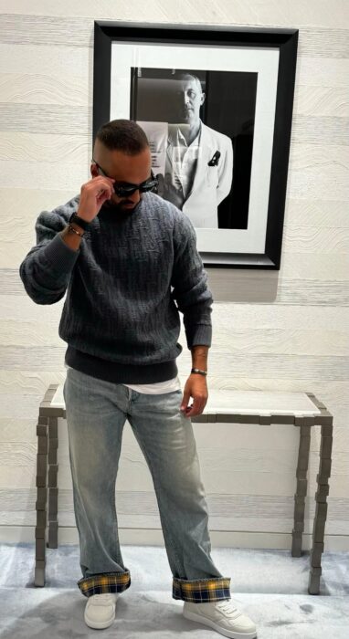 디올 오블리크 스웨터 그레이 코튼 블렌드 자카드 레플리카 미러급 SA급 S급 고퀄리티 하이엔드 최상급 의류 [남성여성공용] 5